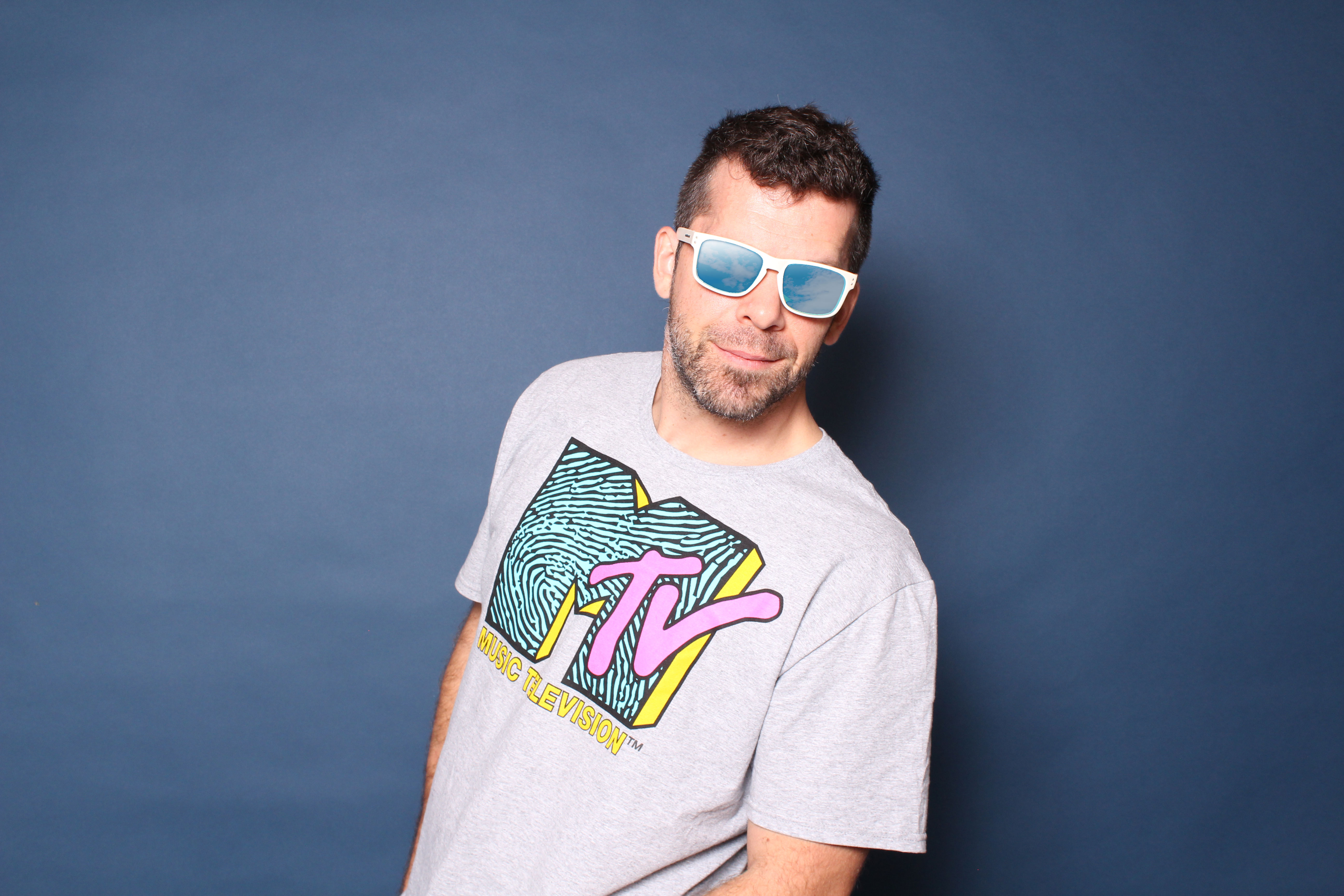 DJ Kyle Mac in MTV shirt with sunglasses